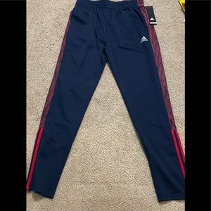 Adidas red and navy sweatpants